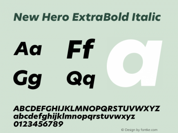 New Hero ExtraBold Italic Version 2.002;FEAKit 1.0图片样张