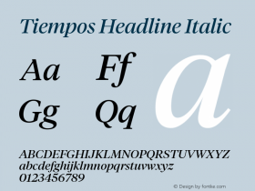 Tiempos Headline Italic Version 1.008图片样张
