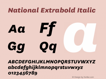 National Extrabold Italic Version 2.001图片样张