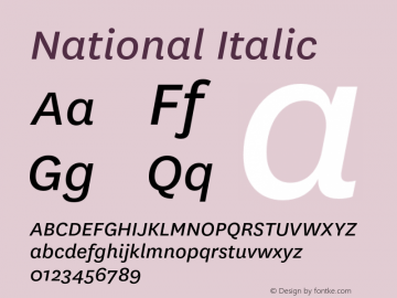 National Italic Version 2.001图片样张