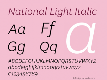 National Light Italic Version 2.001图片样张