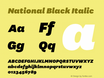 National Black Italic Version 1.000图片样张