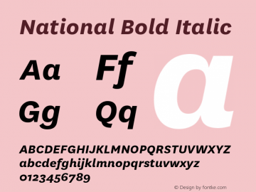 National Bold Italic Version 1.000图片样张