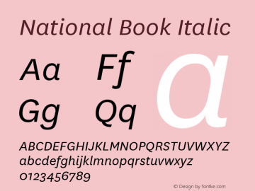 National Book Italic Version 1.000图片样张