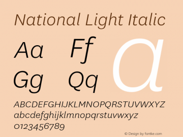 National Light Italic Version 1.000图片样张