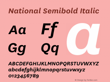 National Semibold Italic Version 1.000图片样张