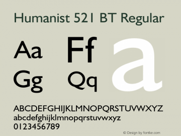 Humanist 521 BT Version 1.003图片样张