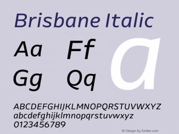 Brisbane-Italic Version 1.100图片样张
