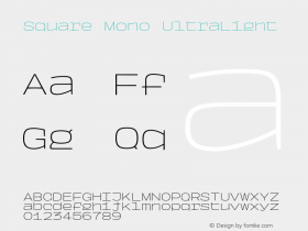 Square Mono UltraLight Version 1.000图片样张