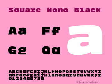 Square Mono Black Version 1.000图片样张