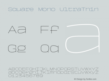 Square Mono UltraThin Version 1.000图片样张