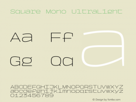 Square Mono UltraLight Version 1.000图片样张