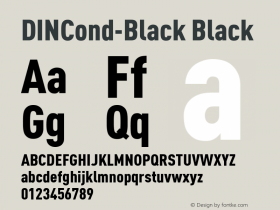 DINCond-Black Black Version 001.000 Font Sample