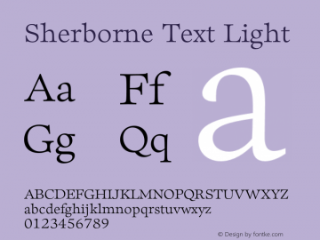 Sherborne Text Light Version 1.003;FEAKit 1.0图片样张