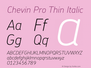 Chevin Pro Thin Italic Version 1.001图片样张