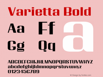 Varietta Bold Version 1.000;Glyphs 3.1.1 (3140)图片样张