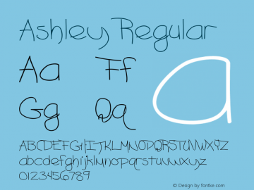 Ashley Regular Converted from c:\ASHLEY.TF1 by ALLTYPE Font Sample