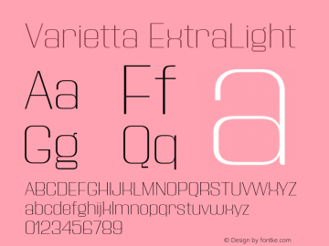 Varietta ExtraLight Version 1.000;Glyphs 3.1.1 (3140)图片样张