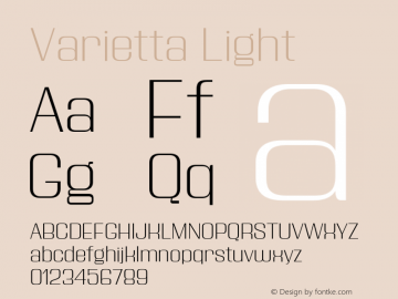 Varietta Light Version 1.000;Glyphs 3.1.1 (3140)图片样张