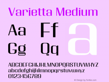 Varietta Medium Version 1.000;Glyphs 3.1.1 (3140)图片样张