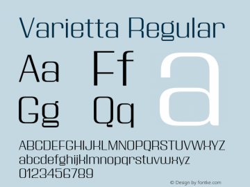 Varietta Regular Version 1.000;Glyphs 3.1.1 (3140)图片样张