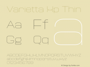 Varietta Xp Thin Version 1.000;Glyphs 3.1.1 (3140)图片样张