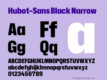 Hubot-Sans Black Narrow Version 1.000图片样张