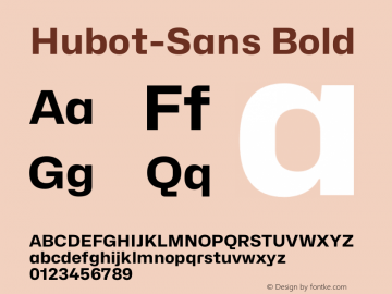 Hubot-Sans Bold Version 1.000图片样张