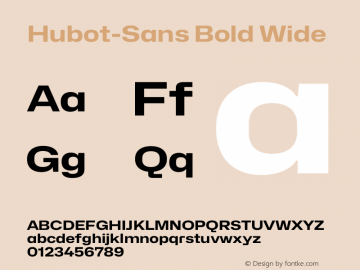 Hubot-Sans Bold Wide Version 1.000图片样张