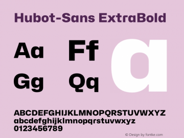 Hubot-Sans ExtraBold Version 1.000图片样张