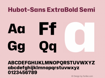 Hubot-Sans ExtraBold Semi Version 1.000图片样张
