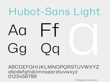 Hubot-Sans Light Version 1.000图片样张