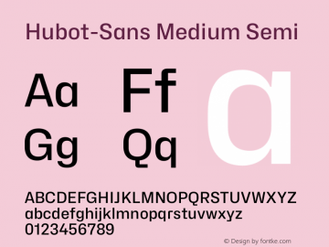Hubot-Sans Medium Semi Version 1.000图片样张