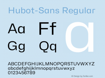 Hubot-Sans Regular Version 1.000图片样张