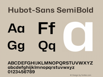 Hubot-Sans SemiBold Version 1.000图片样张