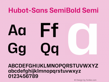 Hubot-Sans SemiBold Semi Version 1.000图片样张