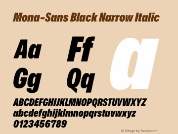 Mona-Sans Black Narrow Italic Version 2.000图片样张