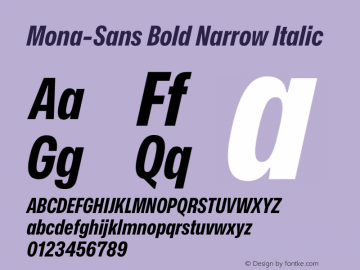 Mona-Sans Bold Narrow Italic Version 2.000图片样张