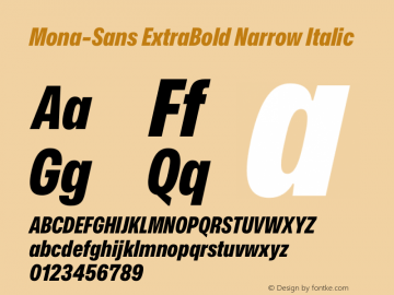 Mona-Sans ExtraBold Narrow Italic Version 2.000图片样张