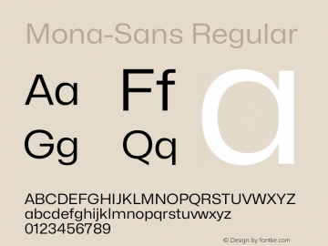 Mona-Sans Regular Version 2.000图片样张