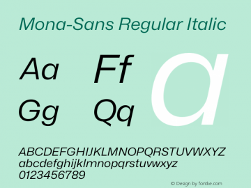 Mona-Sans Regular Italic Version 2.000图片样张