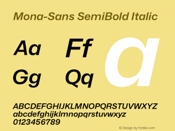 Mona-Sans SemiBold Italic Version 2.000图片样张