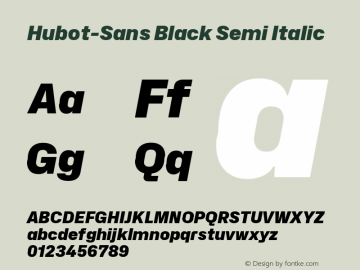 Hubot-Sans Black Semi Italic Version 1.000图片样张