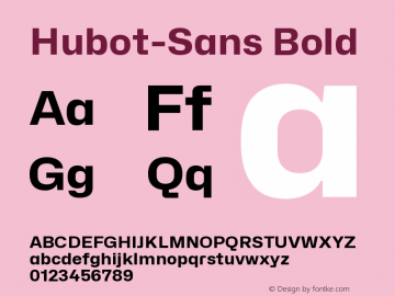 Hubot-Sans Bold Version 1.000图片样张