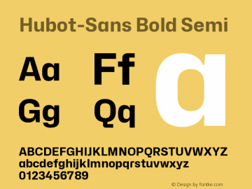 Hubot-Sans Bold Semi Version 1.000图片样张