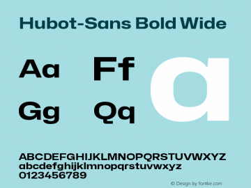 Hubot-Sans Bold Wide Version 1.000图片样张