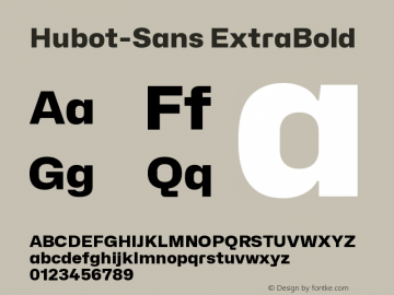 Hubot-Sans ExtraBold Version 1.000图片样张