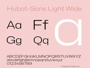Hubot-Sans Light Wide Version 1.000图片样张