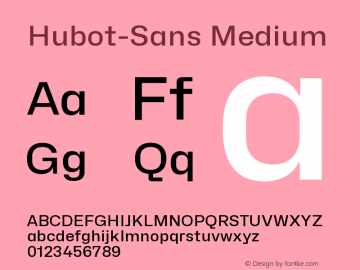 Hubot-Sans Medium Version 1.000图片样张