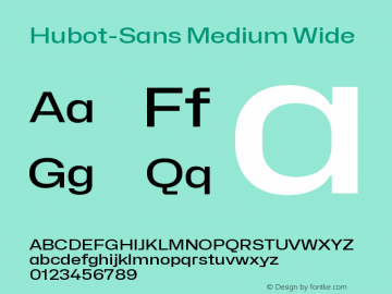 Hubot-Sans Medium Wide Version 1.000图片样张